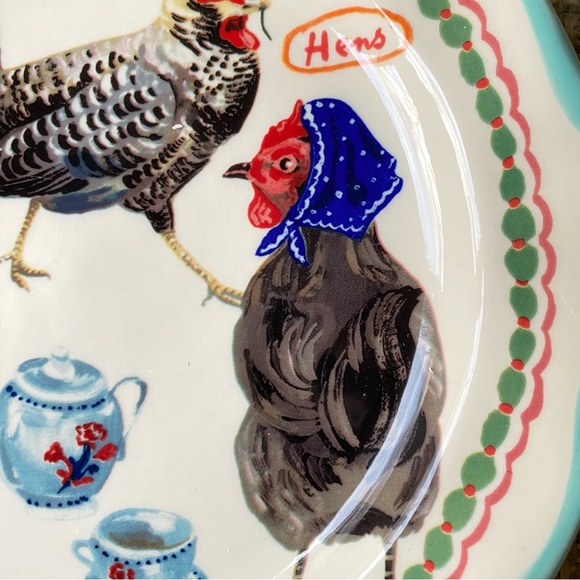 Anthropologie - Nathalie Lete 12 Days of Christmas plates- 3 French Hens - Picture 9 of 11